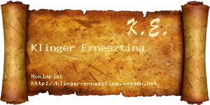Klinger Ernesztina névjegykártya